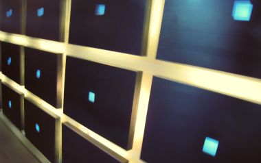 be square 极简发光蓝色方块阵列艺术装置壁纸