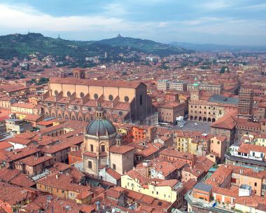 Bologna Italy Cityscape Red Roofs