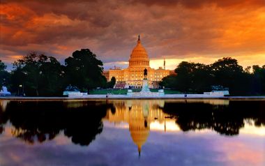 Capitol Reflections At Sunset Washington Dc