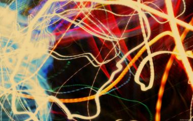 Abstract Long Exposure Light Painting Colorful Flowing Light Trails
