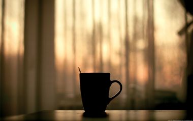 Silhouette Of A Coffee Mug At Sunset