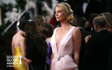 Charlize Theron Golden Globe Awards Red Carpet Pink Gown