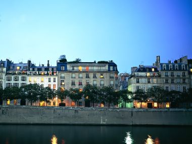 Paris Seine River Haussmann Architecture Night View