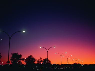 City Street Lights At Dusk
