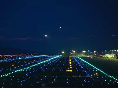 Airport Runway Night Scene