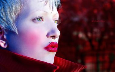 Blue Haired Avant Garde Woman High Saturation Color Contrast Portrait