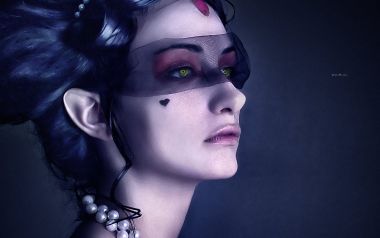 Dark Fantasy Pointed Ear Female Portrait Illustration
