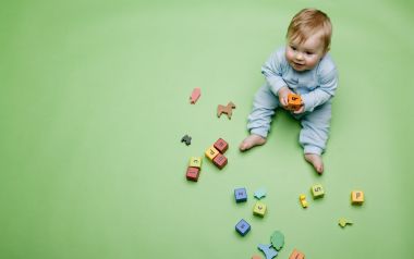 Cute Baby Playing Alphabet Blocks Children Photography