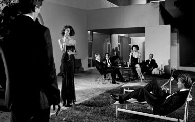 Daria Werbowy Black White Retro Fashion Party Portrait Photography