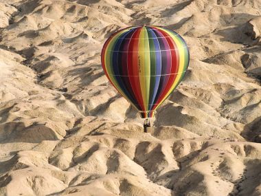 Hot Air Balloon Flying Over Tozeur Region Tunisia