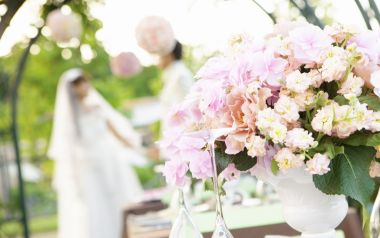 Garden Wedding Pink Bridal Bouquet Closeup Photography