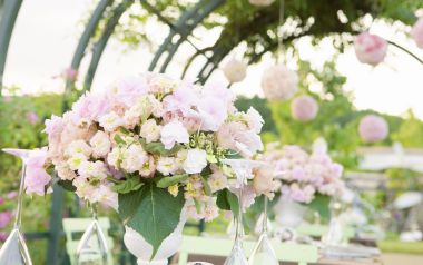 Garden Wedding Light Pink Hydrangea Bouquet Photography