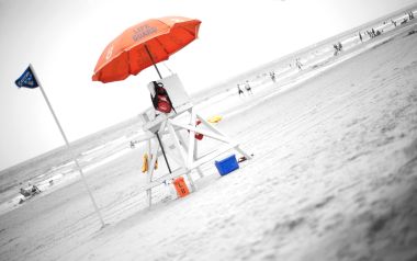 Lifeguard Tower On Summer Beach Selective Color Photography