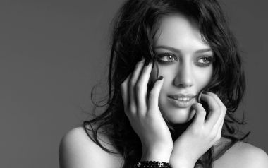 Hilary Duff Black And White HD Fashion Portrait Photo