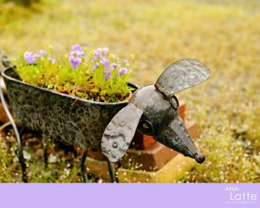 Dog Shaped Planter In Hokkaido Garden