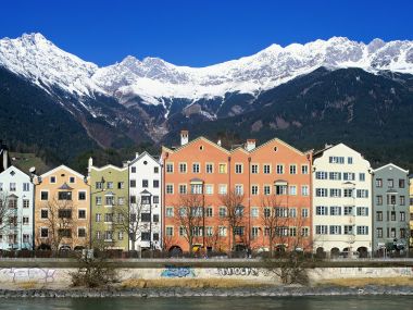 Inn River Innsbruck Austria Alps Snow Mountain Scenery