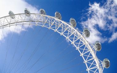 英国伦敦眼摩天轮局部特写