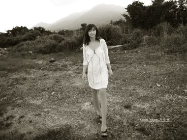 Kasumi Nakane Outdoor Rural Black And White Portrait Photo