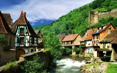 Kaysersberg Village France Riverside Landscape