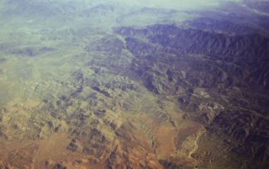 Aerial View Of Desert Mountains