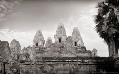 柬埔寨吴哥窟比粒寺黑白摄影