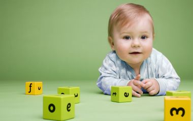 Cute Baby With Alphabet Blocks Children Photography