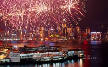 Hong Kong Victoria Harbour New Years Eve Fireworks