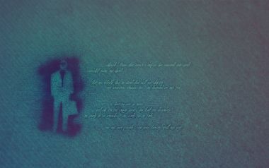 Lonely Businessman Silhouette With Poetry