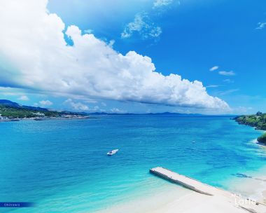 日本冲绳海岛风光与码头