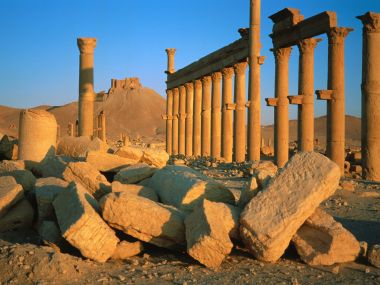Old Greco Roman Palmyra Ruins Syria At Sunrise