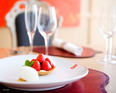 Exquisite Strawberry Tart And Ice Cream Dessert