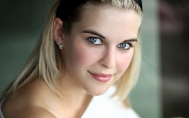 Blonde Blue Eyed Woman Gentle Portrait Photography