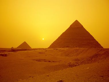 Giza Pyramids Egypt Sunset Desert Landscape