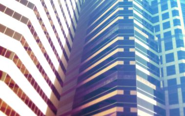 Modern City Skyscraper Glass Facade Abstract