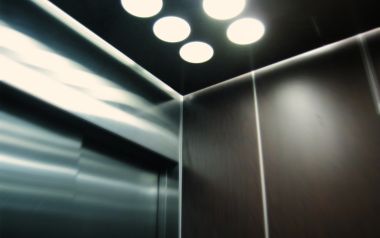 Suddenly Drowning Blurred Elevator Interior Low Angle Shot