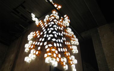 the square of cubes 工业风立方体阵列发光艺术装置
