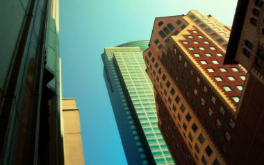 Urban Skyscraper Low Angle View