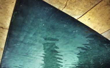 Tower Reflection On Turquoise Water Vintage Photography