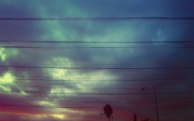 Twilight Sky With Power Lines