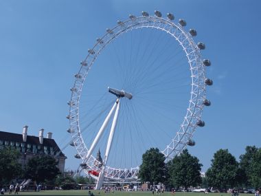 英国伦敦眼晴天城市地标风光