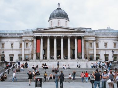 英国伦敦国家美术馆正门广场风光