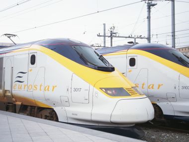 Eurostar High Speed Trains Parked At London Railway Station