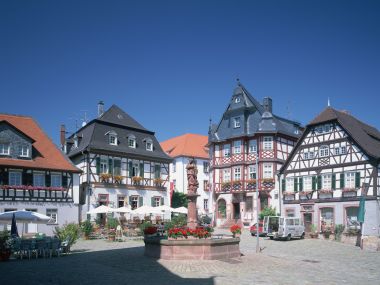 Germany Half Timbered Town Square Summer Scenery