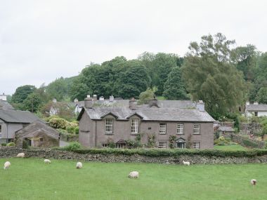 英国湖区英式乡村石屋牧场风光