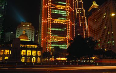 香港中环中银大厦璀璨夜景