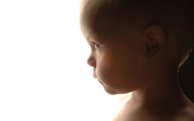 Backlit Newborn Baby Side Profile Portrait Photography