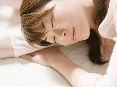 Sleeping Japanese Young Girl At Home Soft Light Portrait