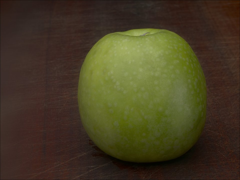 Green Apple Still Life Photography On Wooden Surface