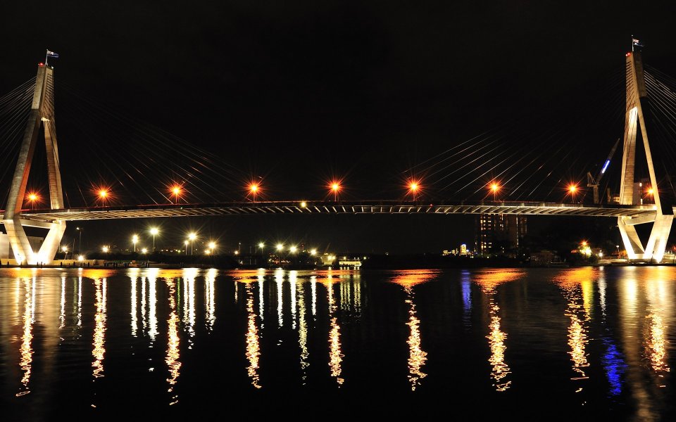 Australia Sydney Anzac Bridge Night View
