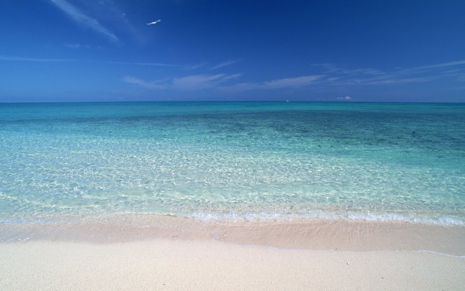Japan Okinawa Beach Clear Turquoise Sea And Blue Sky